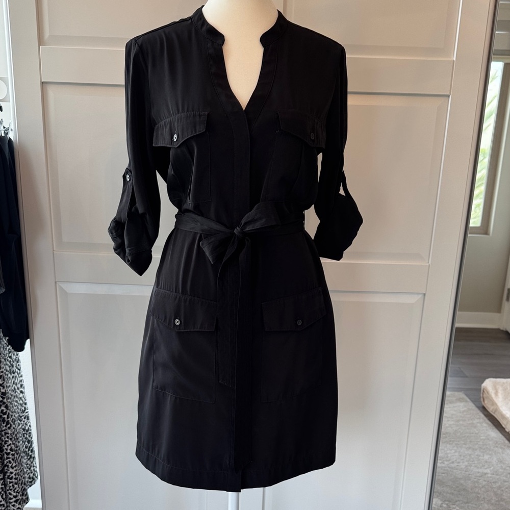 Express Black Trench Shirt Dress